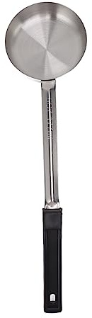 Cucchiaio per salsa, cucchiaio dosatore per spalmare la pizza, cucchiaio multiuso da in acciaio inox, per spalmare salse sulla pizza e servire zuppe, durevole, per uso (Nero 6 once (paletta senza