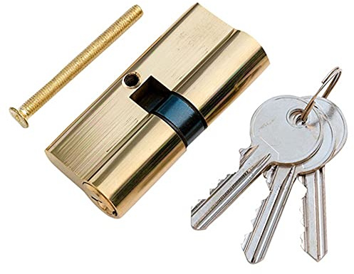 Merriway BH05706 5-Pin Euro Double Profile Cylinder Lock, 35-35 mm (70 mm Overall Length), Polished Brass Finish
