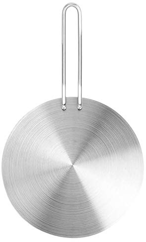 Placa difusora de calor, adaptador de inducción con revestimiento de alta temperatura y mango aislante extraíble, 20 cm