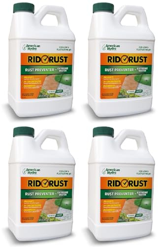 American Hydro Systems RR2 Rid O' Rust Extreme Water Rust Stain Preventer for Irrigation Systems, 64 Fl Oz Bottle, 4 Pack