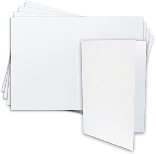 10x große DIN A4 Klappkarte in Hochweiß (Weiß) - 21 x 29,7 cm - XXL Karte blanko 240 g/m² zum Basteln und Selbstgestalten - FarbenFroh