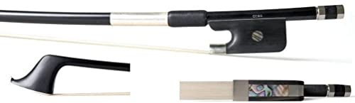 Gewa 404801501 Archetto per Contrabbasso Carbon Student 4/4, Modello Francese, con Crini Naturali, Madreperla