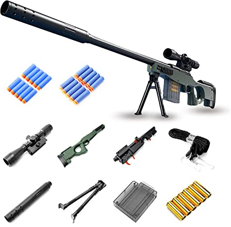 Sniper Rifle-skumboll med 20 mjuka bollar, prickskyttegevär med glasögon för unisex barn, blaster lekset för pojkar, barn och vuxna - AWM