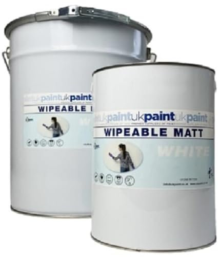 UK PAINT 20 Litres - Wipeable Matt Emulsion - Brilliant White