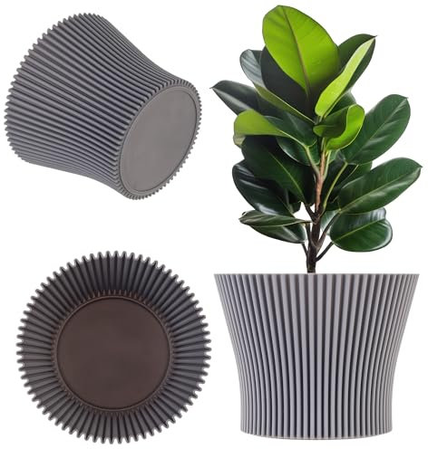 KADAX Vaso da fiori in plastica, per piante grasse ed erbe, moderno, per interni ed esterni (grigio, 11,5 cm)