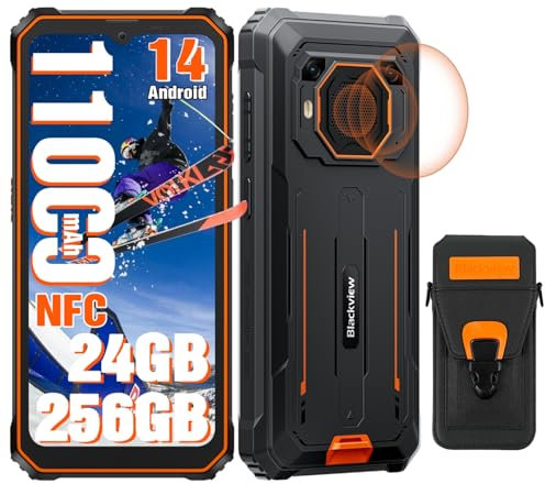 Blackview BV6200 Plus Outdoor Handy 11000mAh 24GB+256GB/2TB, Android 15 Outdoor Smartphone Ohne Vertrag, 98DB Lautsprecher, 6.56 90Hz, IP69K Wasserdicht,Baustellenhandy, 16MP+13MP/Dual 4G/OTG/GPS/NFC