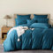 YASMENG Mako Satin Bettwäsche 135 x 200 Petrol 100% Baumwolle Satin Glänzend Luxus Bettbezug Set Weich Seidig Atmungsaktiv Lyocell Seide Bettwäsche 2teilig mit Reißverschluss und 80x80 cm Kissenbezug