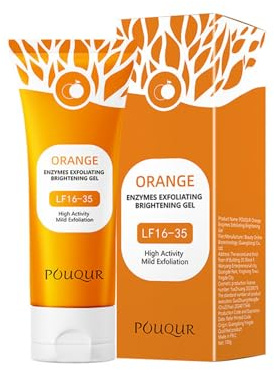 IPNSDON Orange Exfoliating Gel – ansiktsskrubbning, orange exfolierande peeling gel för kvinnor, porrengöring ansikte, förfinar huden och skyddar mot orenheter rodnad