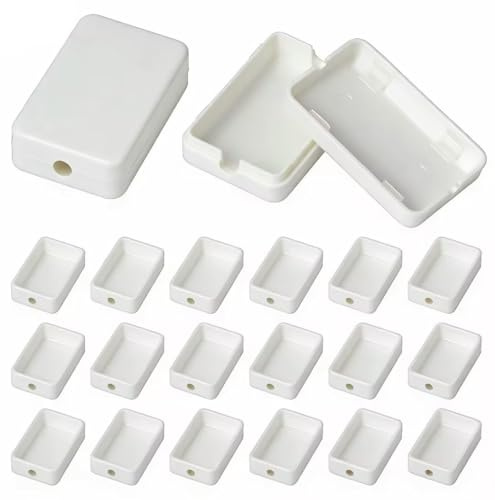 Dagran 20 Pcs Caja de Derivación Blanca Caja de Cables Conexiones Electricas Guía para Cables con Orificios Caja de Derivación Empalme Eléctrico Caja Proyecto Electrónica Caja de Conexiones