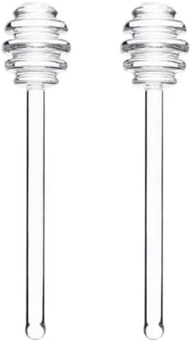 2 varillas de cristal transparentes de 6 pulgadas para mezclar miel, cuchara, agitador, varita de miel para recipientes de tarro de miel, dispensador de miel, llovizna, hogar y cocina, 1 unidad