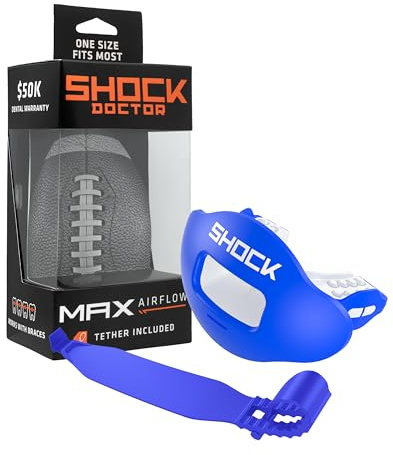 Shock Doctor Max Airflow 2.0 Color matt Mundstück mit abnehmbarem Strap - royal