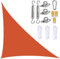 Garden Sail Canopy, Triangle Sun Sail Shade with Fixing Kit, 3 Ropes, Waterproof, UV Block, Right Angle Garden Shade Sails Sunshade Awnings for Outdoor Patios (Orange,3m x 3m x 4.3m)