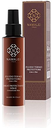 Namalei, Fluido Termoprotettore Capelli Lino e Aloe, Protettivo Anti Calore per Phon e Piastra, Idratante e Rinforzante con Malva e Altea, Styling Naturale e Morbido, 100 ml