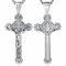 CELESTIA Kruzifix Kette Heiliger Benedikt Kette mit Kreuz Anhänger Silber Kreuzkette Jesus Kreuz Kette Damen Männer Silber 925 Benedikt von Nursia Halskette Doppelseitig Schmuck Geschenke