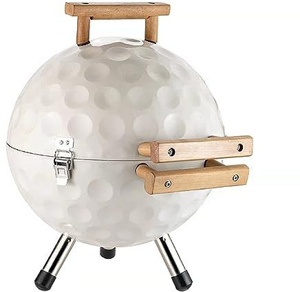 Parrilla de Barbacoa de Carbón Parrilla Giratoria de Bolas de Golf al Aire Libre Parrilla de Barbacoa Blanca Portátil Desmontable de 14 Pulgadas Home Picknic