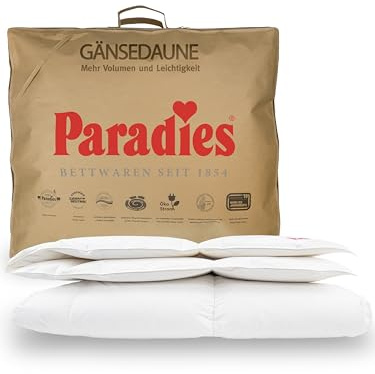 PARADIES Sommerdecke 135x200 cm Daunen 156 g - Gabi 90 sommerleicht, Baumwollbezug + RDS-zertifizierte Gänsedaunen/-Federn 90% Daunen + 10% Federn, leichte Sommerbettdecke