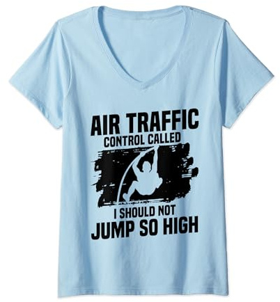 Womens Pole Vaulting Shoes Pole Vaulter Spikes Gloves Pole Vault V-Neck T-Shirt