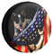 Reserveradabdeckung Lustiger Hund Us-Flagge Faust Hand Patriotischen Frieden Mit Blue Heeler Welpen Ersatzrad Abdeckung Wasserdicht Radschutzhülle Staubdicht Reifenabdeckungen Für Auto Truck M