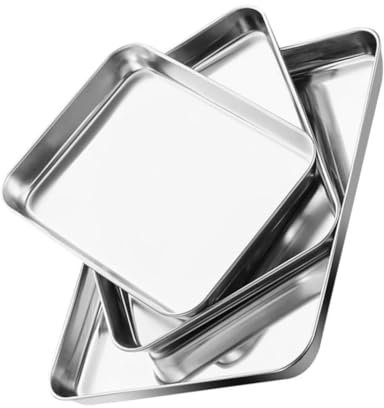 Alipis 3piezas Bandeja De Acero Inoxidable Molde Para Hornear Reutilizable Para Fiestas y Barbacoas