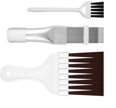 Besttoolifes 3-teiliges Reinigungsset für Klimaanlage und Trockner – Lamellenkamm und Bürsten für AC-Spulen, Kondensatoren, Kühlschränke und Wärmetauscher
