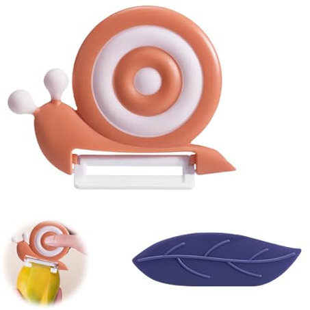 LUMOOM Pelador de caracoles, pelador de patatas para niños, pelador de patatas de cerámica, pelador de verduras con mango antideslizante, pelador de espárragos ergonómico para frutas, verduras
