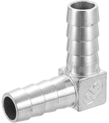 QUARKZMAN 15mm Raccordo A Gomito A 90 Gradi con Innesto A Spina, per Tubi in Acciaio Inossidabile 304 A Forma di L per Collegamenti di Tubi per Sistemi A Vuoto, Collegamenti, Argento