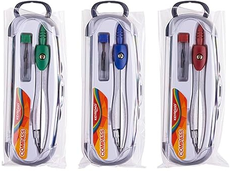 KEYROAD Compas pour enfants à partir de 6 ans - Poignée confortable - Design classique - Pour la maternelle, l'école, la maison - Couleur aléatoire
