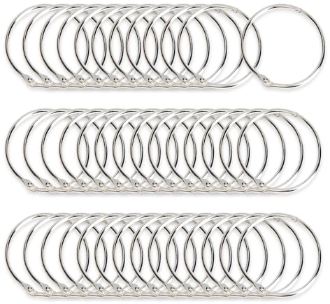 40 Pezzi Anelli per Tende In Metallo 50 MM,Anelli Bastone Tenda,SZMK Ganci per Tende Doccia,Anellis da Appendere,Shower Curtain Rings,Anellsi per Raccoglitori Fai da Te per Binario, Finestra Della