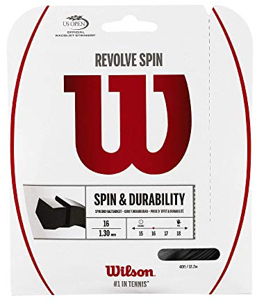 Wilson Unisex Tennissaite Revolve Spin, schwarz, 12,2 Meter, 1,30 mm, WRZ957000
