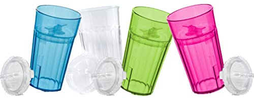 Reflo Smart Cup Bundle (Assorted 4 Colors) Open Mouth Transition Cup for Baby-Led Weaning, Montessori-Inspired Design, Slow-Spill Flow-Control, Made in USA, BPA-Free, E-Guide via QR Code