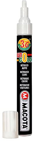 MACOTA AUTOCOLOR Pen Pennarello RITOCCO Vernice RIEMPITIVO Auto Moto Furgone Camper Camion RIPARA CARROZZERIA RIMUOVE Graffi PUNTINATURE Professionale Doppio Tratto Fai da Te 10 ml (Bianco 87020)