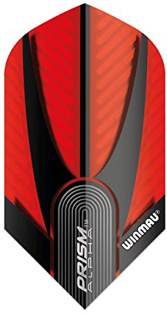 WINMAU Slim Prism Alpha Red & Black Extra Dicke Dart Flights - 1 Sätze pro Packung (3 Flights insgesamt)