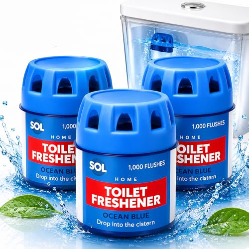 SOL 3pk Toilet Blocks for Cisterns Long Lasting - 3,000 Flushes Total - Toilet Cistern Blocks Cleaner - 3pk x 70g