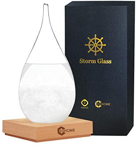 3DHOME Cristal de tormenta Elegante Escritorio Creativo Botella Decorativa Gota de Agua Barómetro de Vidrio Cristal de tormenta Pronóstico del Tiempo Botella Estación meteorológica (X-Large)
