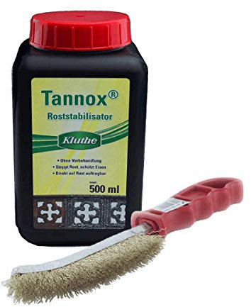 Rostumwandler Set: Kluthe Tannox + Drahtbürste von Schuller (0,5l + Drahtbürste)