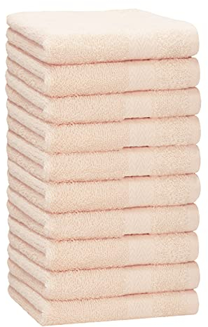 Betz 10 Stück Premium Handtücher hochwertiges Handtuch saugstark 100% Baumwolle Größe 50x100 cm Farbe beige