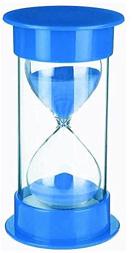 JIEHET Sand Timer 5 Minutes, Dual Protection Hour Glass with Sand, Hourglass Sand Timer for Kids Safety, Sand Clock Watch Management Assistant, Creative Gift, Living Room Office Decorative (Blue Sand)