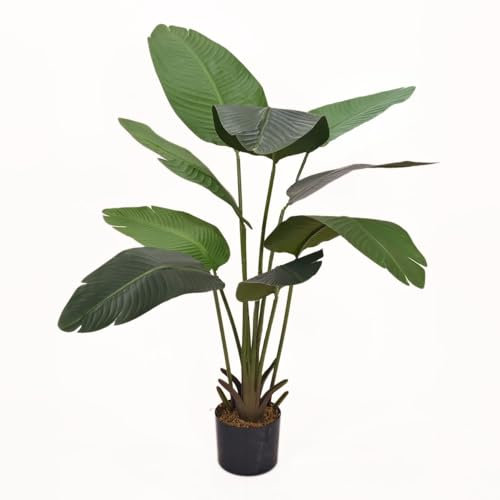 Floralcraft® Artificial Banana Tree – 115cm Tall Faux Banana Plant with Realistic Textured Leaves, Weighted Pot & Moss Finish – Indoor Home & Office Decor