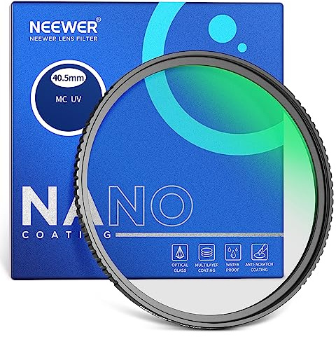 NEEWER 40.5mm MC UV Protección Filtro 24 Capas Multi Resistente Nano Revestimientos/Vidrio Óptico HD/Repelente Agua/Resistente a Arañazos/Ultra Fino Marco Aleación Aluminio/Filtro Ultravioleta
