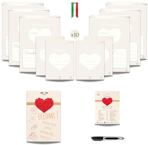 Primina™ -10 Bustine Corredino Neonato Ospedale - Prodotto 100% Italiano - Sacchetti Borsa Parto Neonata con Cartolina Nascita e Pennarello