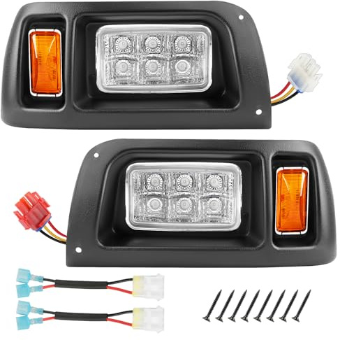 DRIVE UP Club Car DS Headlights Kit, Golf Cart LED Head Light with Adapter Wire for Club Car DS 1993-up 12 Volt Modified Golf Carts, OEM 101988002 101988001