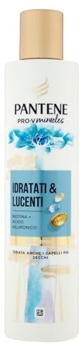 Pantene Idratati & Lucenti Shampoo con Biotina 250ml. Pro-V Miracles Shampoo per Capelli Secchi e Danneggiati, con Acido Ialuronico, Trattiene l'Idratazione. Shampoo Idratante con Vitamina B5
