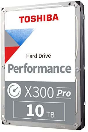 Toshiba X300 PRO 10TB High Workload Performance for Creative Professionals 3.5-Inch Internal Hard Drive – Up to 300 TB/Year Workload Rate CMR SATA 6 GB/s 7200 RPM 512 MB Cache - HDWR71AXZSTB