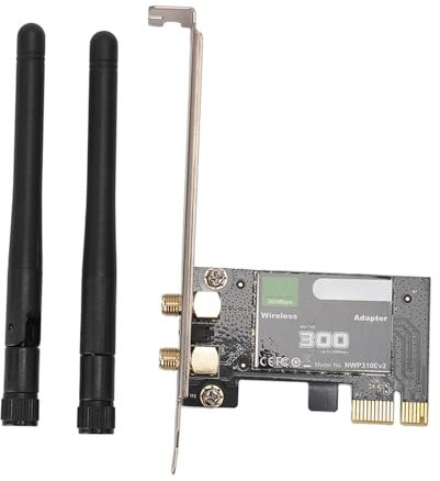 Adattatore Wi-Fi Cordless PCIE Scheda di Rete per Computer Ad Alte Prestazioni da 300Mbps 2,4GHz, Ultimo Protocollo 802.11N, Trasferimento Dati Affidabile con Interfaccia