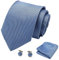Axvxby Herren Fliege und Einstecktuch Set, verstellbare Fliege, inklusive Manschettenknöpfe und Geschenkbox, Herren Krawatten Set für Hochzeiten (Hellblau)