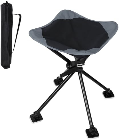 your GEAR Sgabello da campeggio Sesto – Sgabello stabile a quattro zampe con seduta grande e confortevole, portata fino a 120 kg
