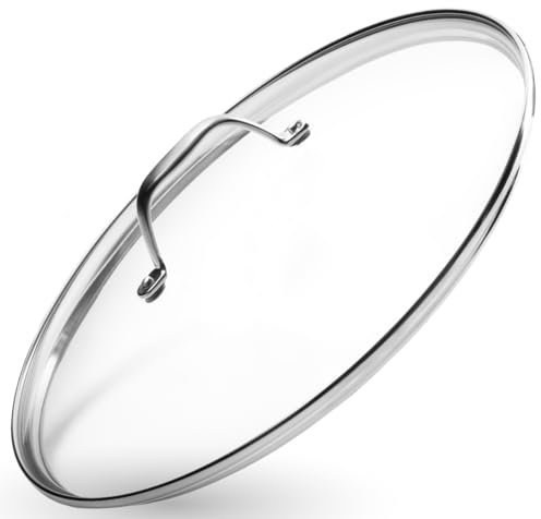 Onyx Cookware Glasdeckel 28 cm | Passend für Pfannen & Töpfe | Hitzebeständig bis 250°C | Topfdeckel mit Integriertem Dampfventil | Spülmaschinengeeignet | Hochwertiges Hartglas