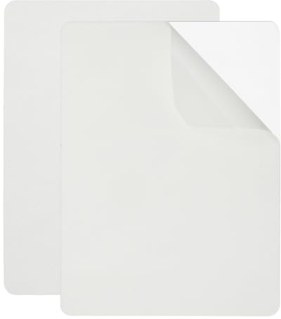 YELARXI Self-Adhesive Repair Patches, 8 x 6IN Twill Fabric Repair Patch Waterproof Lightweight Outdoor Camping Gear Fabric for Couch Clothing Down Jacket Tent Bag (2 Pack, White)