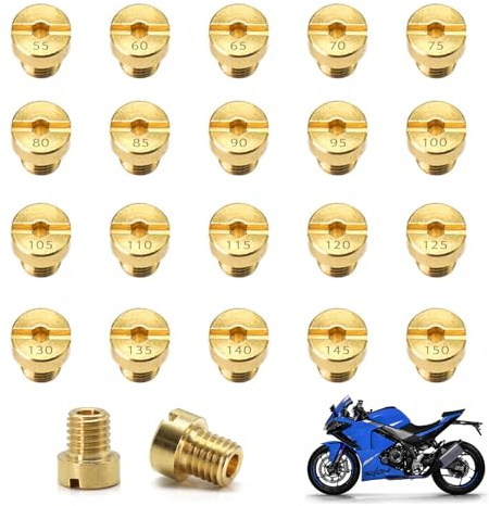 WestCH 20 Pièces Jet Principal de Carburateur,M5 Principal Jet,Buses de Carburateur en Laiton,Gicleur de Carburatèur pour Scooter Moto Cyclomoteur Compatible Dellorto PHBG