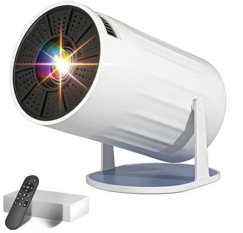 Mini Beamer Tragbar, 4K 1080P Heimkino Projektor mit WiFi 6, Bluetooth 5.2, Auto Trapezkorrektur, 180° Drehung & 1000+ Live TV Kanälen, Kompatibel mit iOS/Android/PC/TV Stick